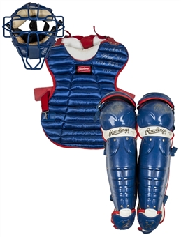 1990s Mike Piazza Game Used LA Dodgers Full Catchers Gear - Face Mask, Legs and Chest Protector (LA Lakers LOA - Sourced From Piazzas Agent)